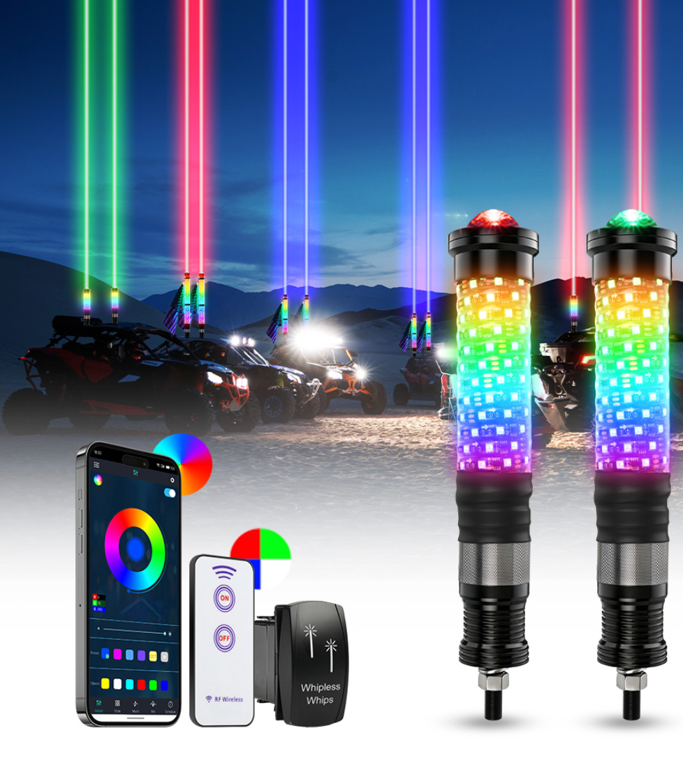 Rogue Terrain Hoss | 2-in-1 RGB Laser Whip Lights | 2FT