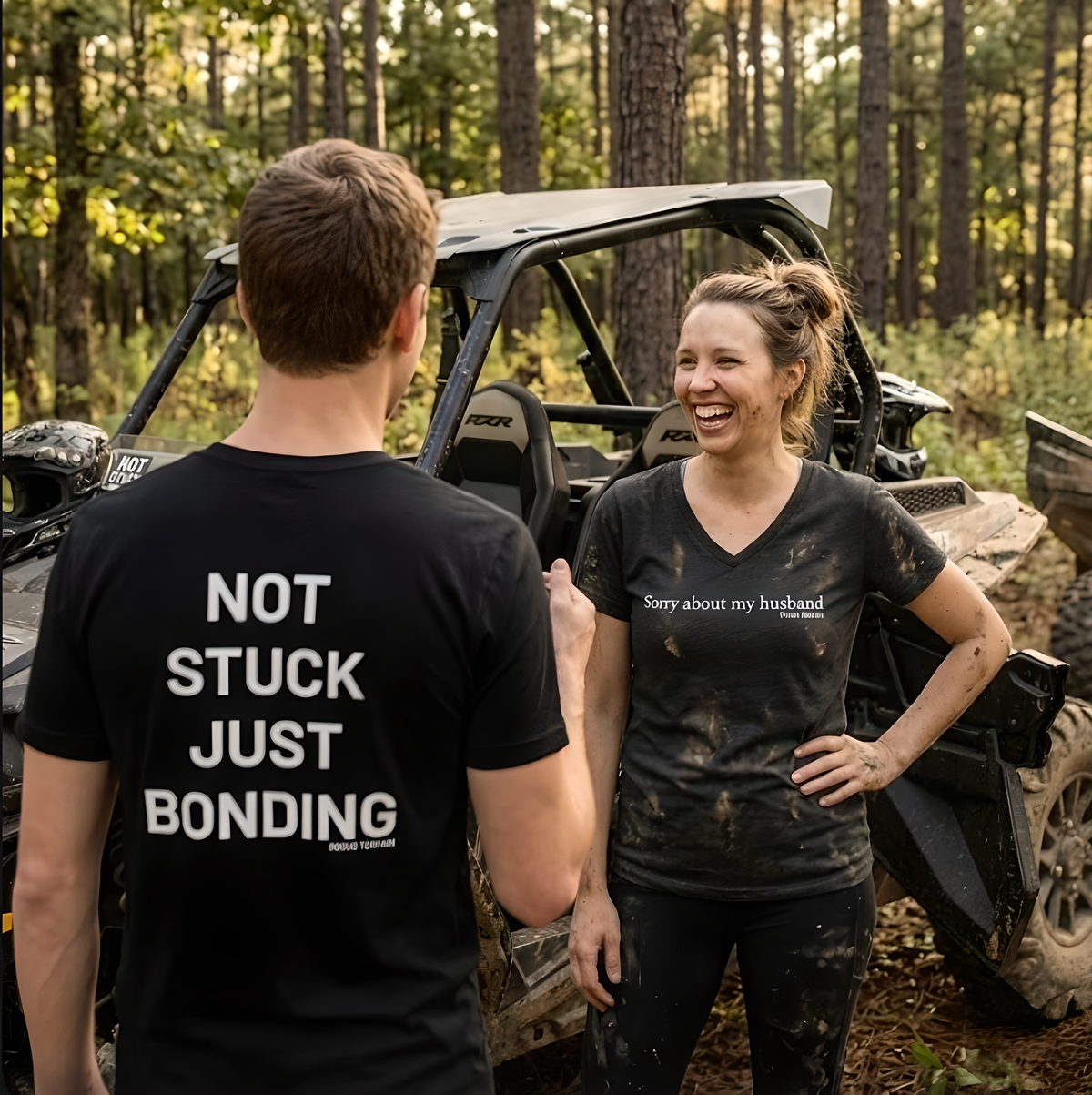 Sorry about my husband | Women’s Rogue Terrain V-Neck | Bella + Canvas Brand