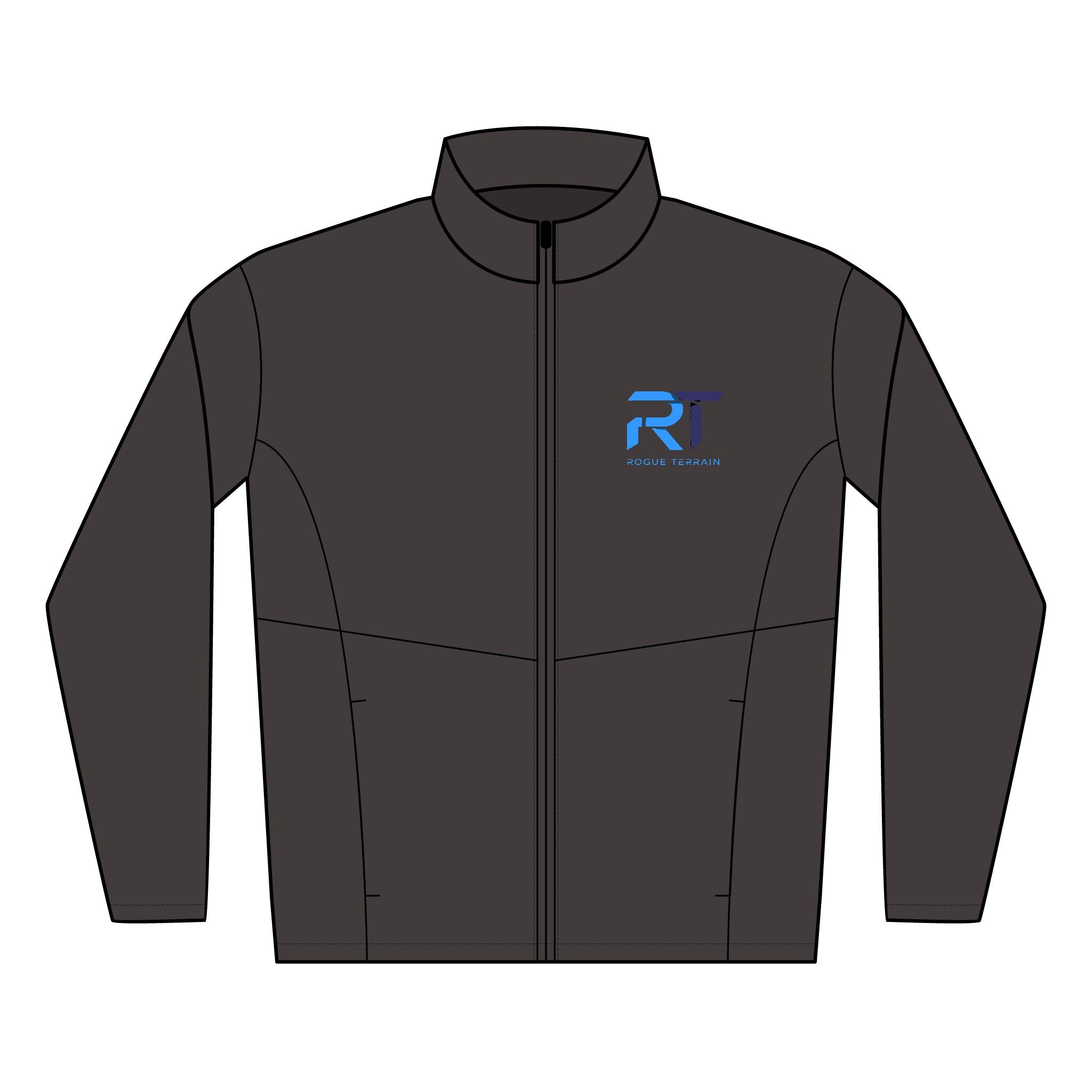 Embroidered RT Logo Men's Soft Shell Jacket — Lightweight Windproof Workwear