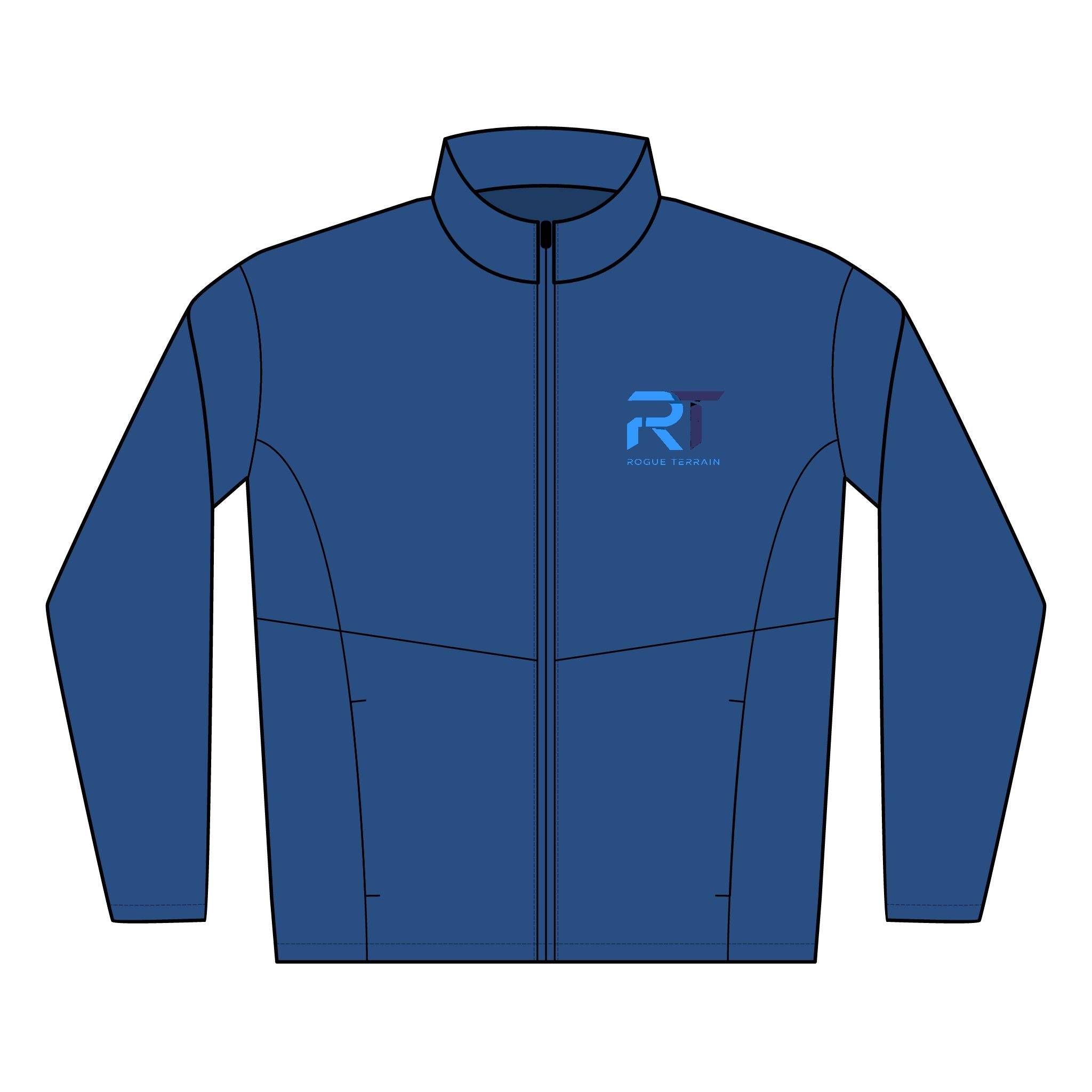 Embroidered RT Logo Men's Soft Shell Jacket — Lightweight Windproof Workwear
