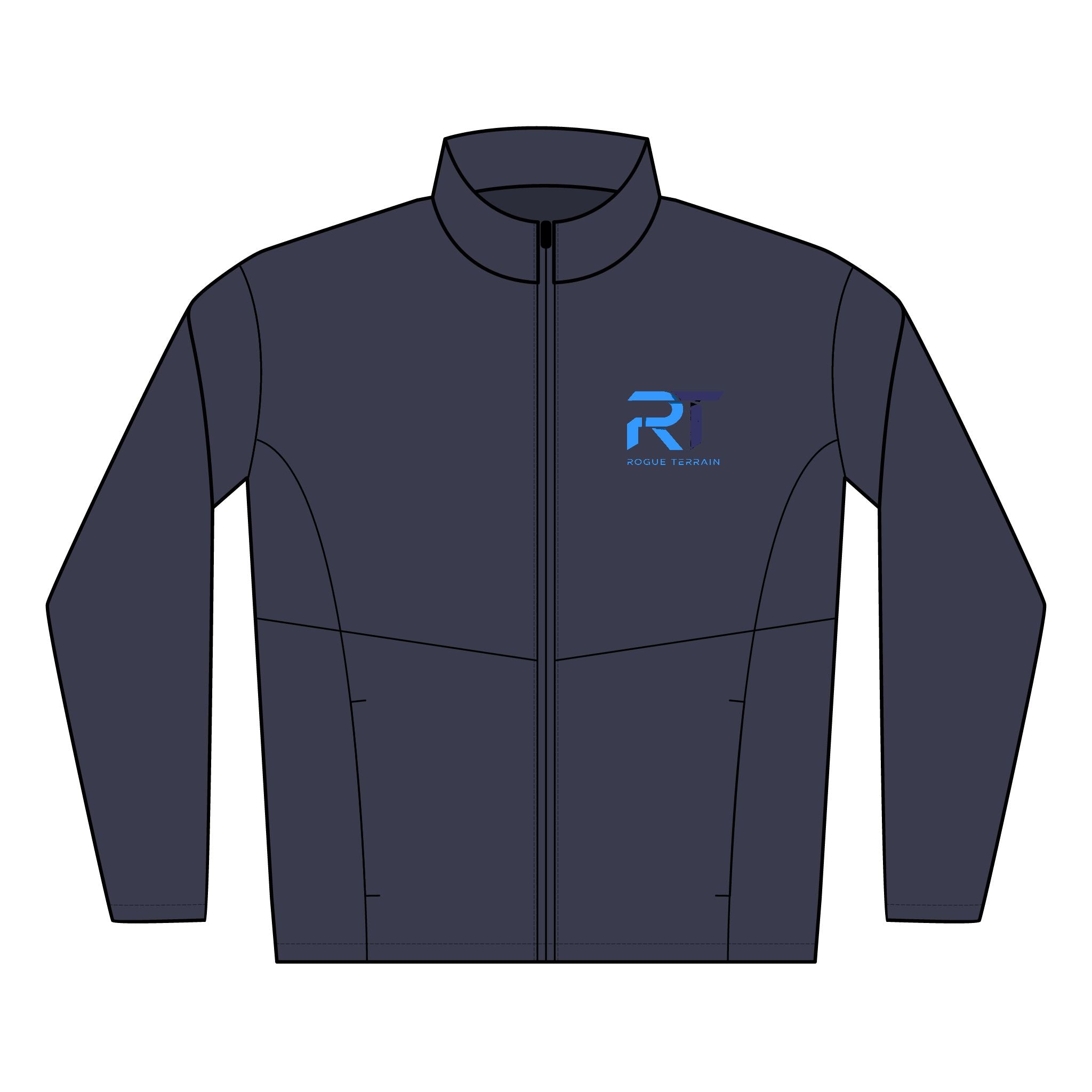 Embroidered RT Logo Men's Soft Shell Jacket — Lightweight Windproof Workwear