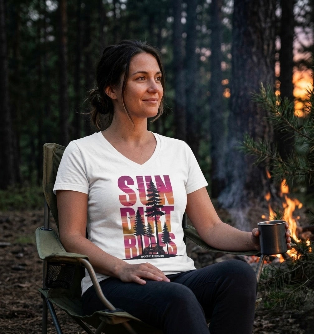 Sun Dirt Rides | Rogue Terrain Women’s relaxed v-neck t-shirt