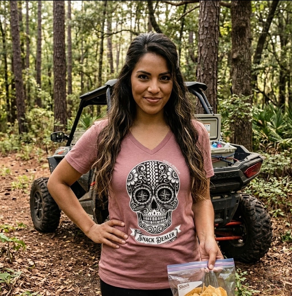 Snack Dealer | Women’s relaxed v-neck t-shirt | Rogue Terrain