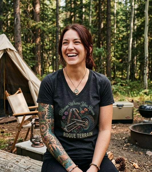 Bloom Where You Roam | Women’s relaxed v-neck t-shirt